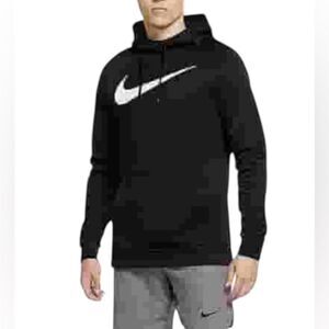 Nike Therma Dri-fit CU6238-010 Men's Black White Logo Hoodie Size XL NEW